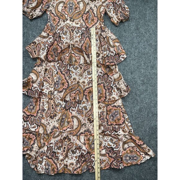 Anthropologie X Kachel Dress Womens Size XS Petite  Pink Paisley Maxi Tiered - Picture 7 of 13